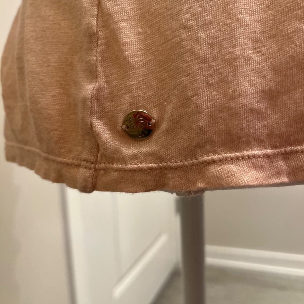 Lilly Pulitzer Gold Linen Ruffle Tank Large - Picture 6 of 10
